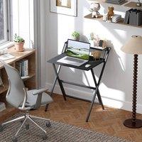 HOMCOM 70 cm Folding Computer Desk for Small Spaces Bedroom, Black