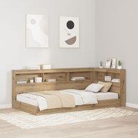 Berkfield Home Storage Headboard with Shelf Artisan oak 100 cm Engineered wood in Brown