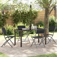 Berkfield Home 5 Piece Garden Dining Set Black Textilene & Steel