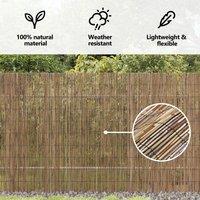 Berkfield Home Garden Reed Fence 500x140 cm in Brown