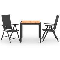 Berkfield Home 3 Piece Garden Dining Set Black & Brown