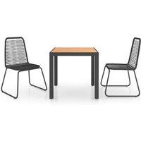Berkfield Home 3 Piece Garden Dining Set PVC Rattan Black & Brown
