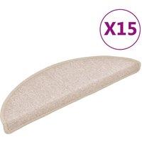 Berkfield Home Carpet Stair Treads 15 pcs Taupe 56x17x3 cm | Size: Medium