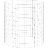 Berkfield Home Circular Gabion Pole Galvanised Steel 100x100 cm in Silver | Size: 100x100 cm