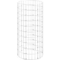 Berkfield Home Circular Gabion Pole Galvanised Steel 50x100 cm in Silver | Size: 50x100 cm