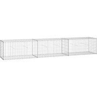 Berkfield Home Gabion Wall with Covers Galvanised Steel 300x50x50 cm in Silver | Size: 300 x 50 x 50 cm