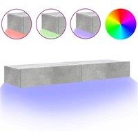 Berkfield Home TV Cabinets with LED Lights 2 pcs Concrete Grey 60x35x15.5 cm