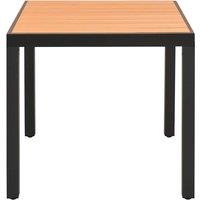 Berkfield Home Garden Table Brown 80x80x74 cm Aluminium & WPC | Size: 80 x 80 x 74 cm