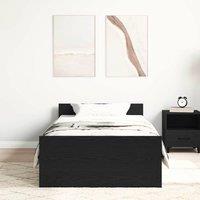 Berkfield Home Durable Bed Frame without Mattress Black Oak 90x200 cm Engineered Wood