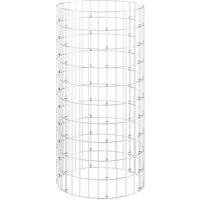Berkfield Home Durable Circular Gabion Pole Galvanised Steel 50x100 cm in Silver | Size: 50x100 cm