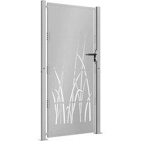 Berkfield Home Beautiful Garden Gate 105x180 cm Corten Steel Grass Design in Brown