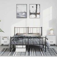 Berkfield Home Metal Bed Frame with Headboard & Footboard Black 135x190 cm Double