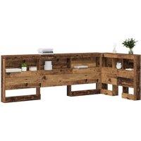 Berkfield Home Storage Headboard with Shelf Old wood 100 cm Engineered wood in Brown