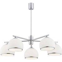 Netlighting Marbella Multi Arm Pendant Ceiling 5 Light Opal Matt Chrome in Silver