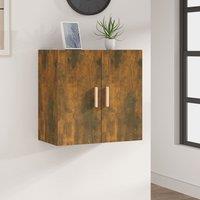 Berkfield Home Wall Cabinet Smoked Oak 60x30x60 cm Engineered Wood in Brown | Size: 60 x 30 x 60 cm
