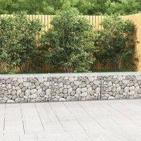 Berkfield Home Gabion Wall with Covers Galvanised Steel 300x50x50 cm in Silver | Size: 300 x 50 x 50 cm