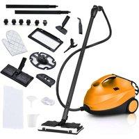 Costway 2000W Steam Cleaner Portable Steamer w/ 20 Accessories & 1.5L Tank in Orange