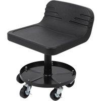 VOGREX Stool Creeper Trolley Rolling Garage Tools Swivel Chair Adjustable in Black