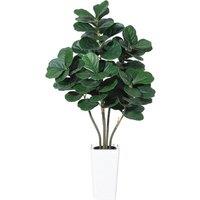 VOGREX 5 FT Artificial Fiddle Leaf Fig Tree with Planter, Faux Ficus Tree in Green