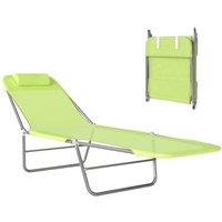 EONLION Green Sun Bed Chair Garden Lounger in Lime | Size: 100 cm