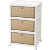 EONLION 3 Layer Storage Box Shelf Plastic in White | Size: 500mm