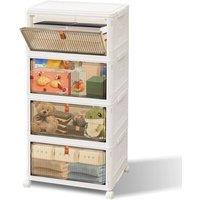 EONLION 4 Layer Storage Box Shelf Plastic in White | Size: 500mm