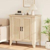 VOGREX Rattan Wood Sideboard, Buffet Storage Cabinet in Natural