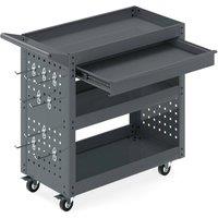 NESTLUNE 3 Tier Steel Tool Trolley Metal Mechanic Tool Organizer in Grey | Size: 10000mm x 520mm