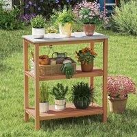 SPETLEK Outdoor Garden Potting Bench Table Acacia in Natural | Size: 0.6m2