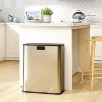 EONLION Kitchen Bin with Removable Inner Buckets in Silver | Size: 100 cm