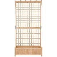 Kelvenix Fir Wood Planter with Trellis for Climbing Plants in Natural | Size: 100g