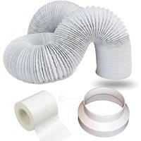 FLAVORA 6 150mm 3m Portable AC Vent Hose Extension Exhaust Duct Kit in White | Size: 1000mm 16000mm