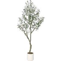 VOGREX 6ft Artificial Olive Tree, Realistic Faux Plant in Green
