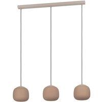 Eglo Cominio Two Toned Satin Glass 3-Light Pendant in Taupe