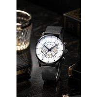 Lovii Men's Men Business Timepiece with Stainless Steel Mesh Strap in Black