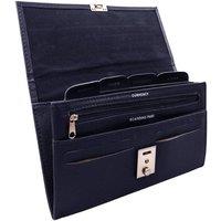 Woodland Leathers Men's RFID Passport Holder Travel Document Organiser Wallet in Navy