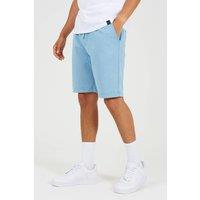 Brave Soul Men's Cotton Jersey Elasticated Shorts in Light Blue | Size: 2XL