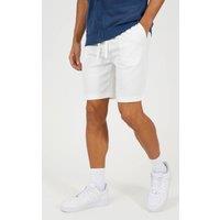 Brave Soul Men's Textured Shorts with Drawcord in Cream | Size: Small