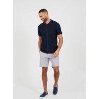 Brave Soul Men's Knitted Short Sleeve Polo Shirt in Dark Navy | Size: XL