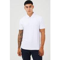 Brave Soul Men's Cotton Polo Top with Quarter Zip in White | Size: 2XL