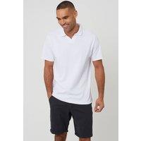 Brave Soul Men's Trophy Neck Polo Shirt in White | Size: Medium