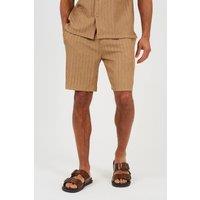 Brave Soul Men's Textured Drawcord Shorts in Tan | Size: 2XL