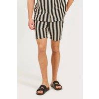 Brave Soul Men's Stripe Shorts in Black | Size: 2XL