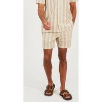 Brave Soul Men's Stripe Shorts in Beige | Size: Large