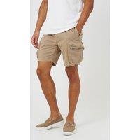 Brave Soul Men's Cargo Pocket Cotton Twill Shorts in Stone | Size: Small