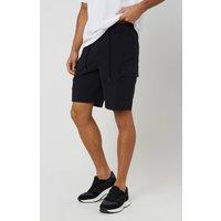 Brave Soul Men's Ripstop Cargo Pocket Shorts in Black | Size: Large