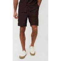 Brave Soul Men's Pleated Shorts in Chocolate | Size: Small