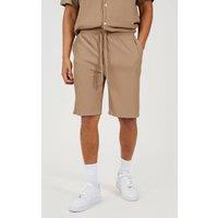 Brave Soul Men's Pleated Shorts in Taupe | Size: XL