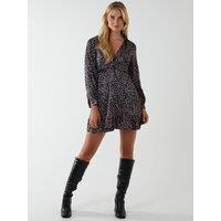 Blue Vanilla Women's Wrap Bust Mini Shirt Dress in Black | Size: 8