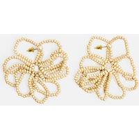 Public Desire Women's Beaded Flower Earrings Beige